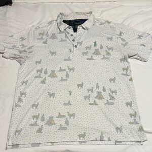 William Murray Golf White Polo with Animal Print